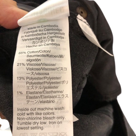 J.Crew High Rise Vintage Straight Button Front Jeans Sz 26 Washed Black Classic - Picture 6 of 7